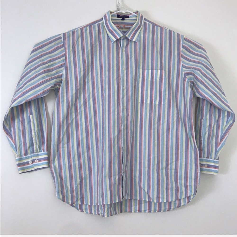Alan Flusser 2XL Vertical Stripe Multi Color Shirt - Picture 6 of 8